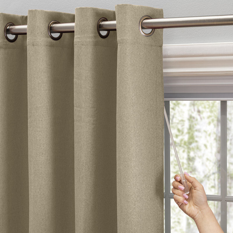 Stephane Premium Thermal Blackout Textured Grommet Short Single Curtain Panel, 50" W x 45" L, Driftwood