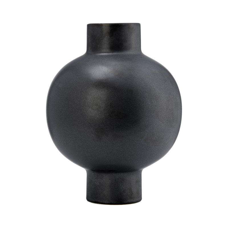 Bronsyn Neutral Round Modern Ceramic Bubble Vase, 15" H x 11" W x 11" D, Cream