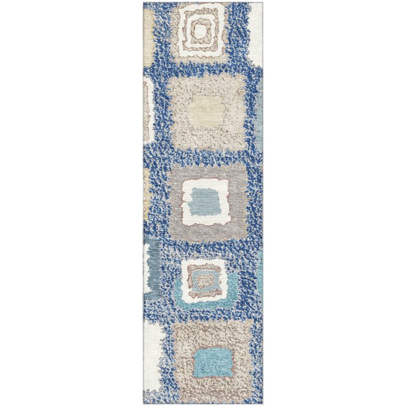 Premium Machine Washable Ariel Geometric Rug, Runner 2'3" x 7'6"