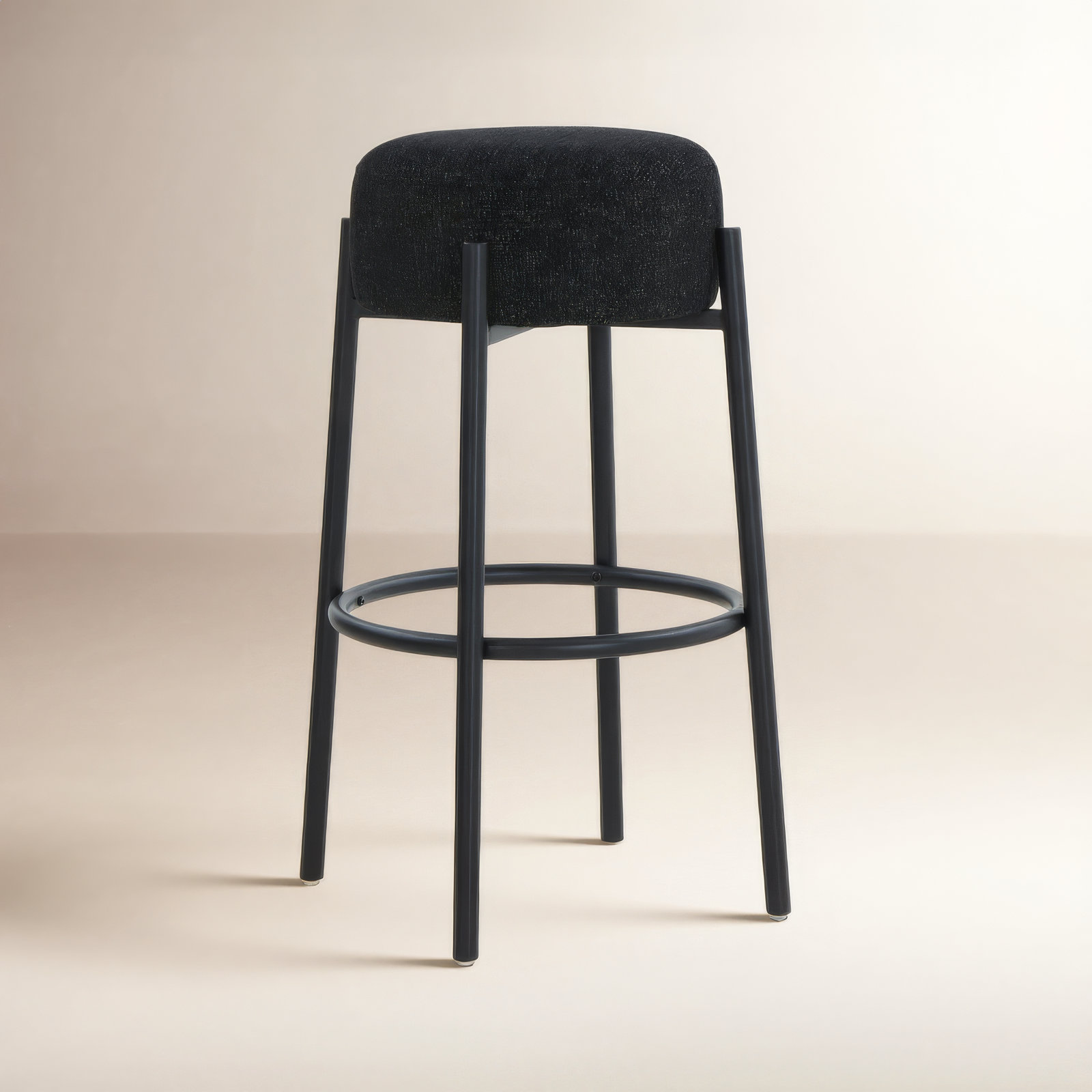 Colombe Bar Stool, Bar Stool (30" Seat Height), Boucle-Black