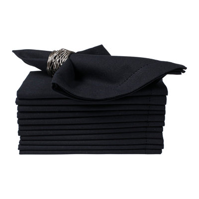 Cloth Dinner Napkins - 18x18 Hemstitched Linen-Look Napkins