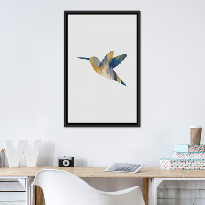 Colibri bleu et jaune I - impression d'art graphique