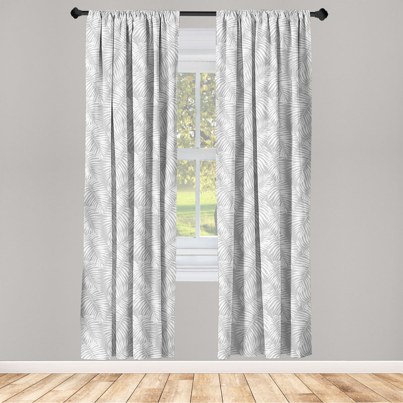 Semi Sheer Curtain Pair, 56" W x 95" L, Gray/White