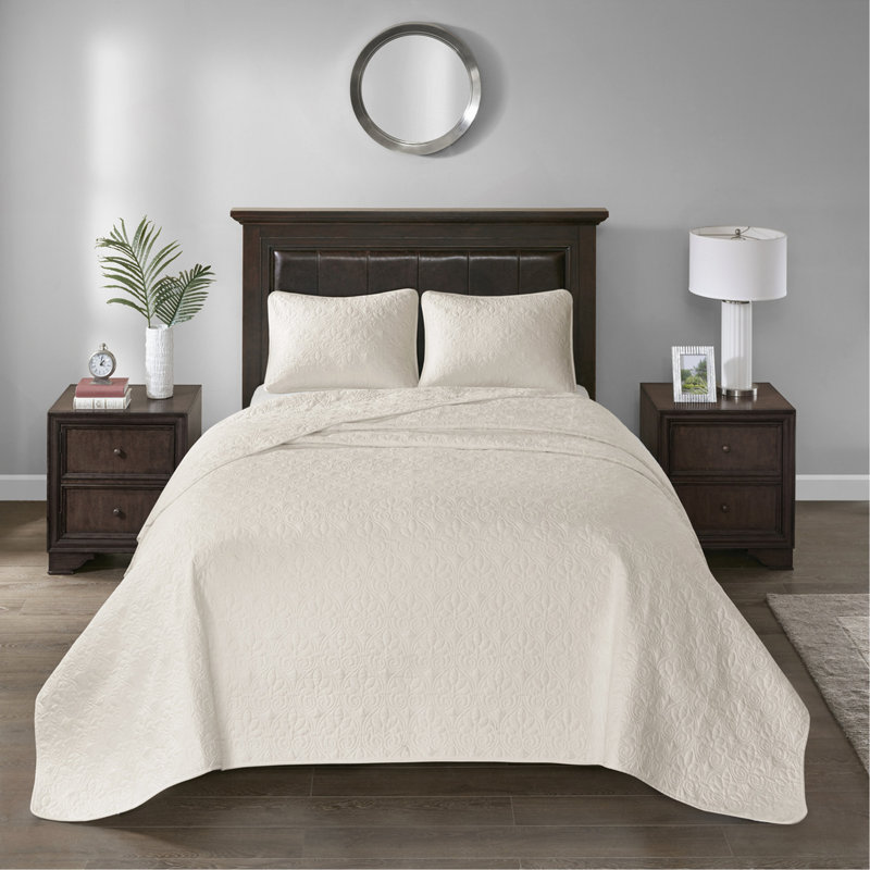 Ensemble de couvre-lit réversible crème grand, Crème, crème