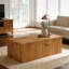 Grande table basse rectangulaire 47 pi en bois massif pour salon