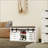 Modern Shoe Storage Bench, 2-Tier Entryway Bench with 2 Sliding Barn Doors & Full Soft Removable Seat Cushion for Entryway, Hallway, Bedroom