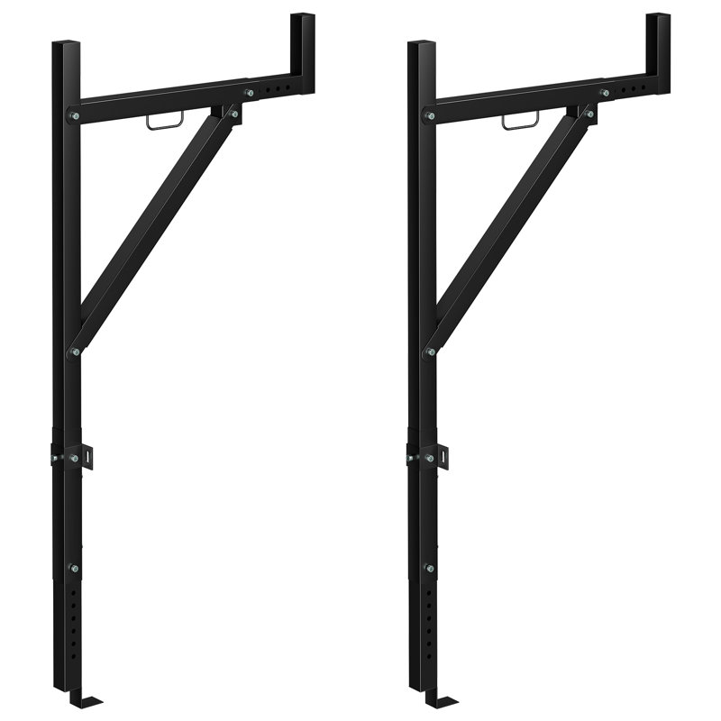 Porte-échelle pour camions et remorques – Hauteur réglable de 113 à 126 cm, extensible, capacité de 113 kg, en acier, robuste, pour kayak, planche de surf, bois, échelle
