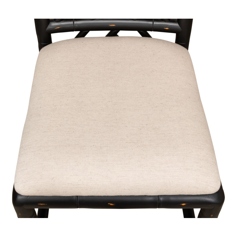 Brighton Fabric Cross Back Side Chair in Beige, Black