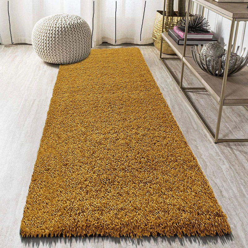 Solid Colour Shag Area Rug, Runner 60 x 220 cm