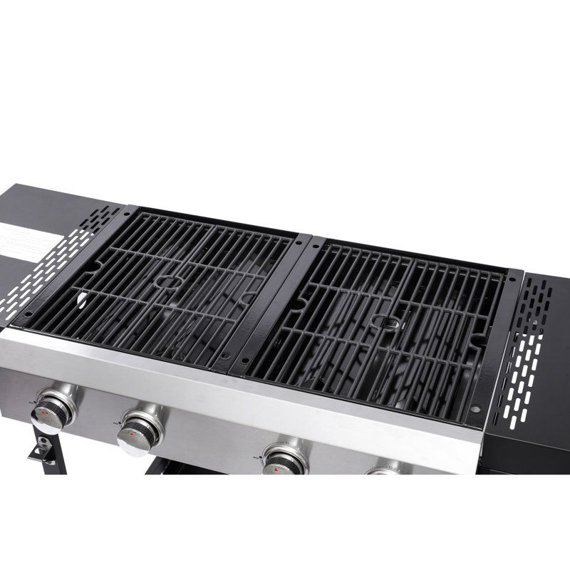 Gas And Grill, 2 Burners, Cast Iron Grids, Enameled Stove Body, High Heat, Stainless Steel Parts, 38240 , Grilling Area, Area 2+2 Grill With Temperature Resistance 38200 Total Power, 470 Sq In Space