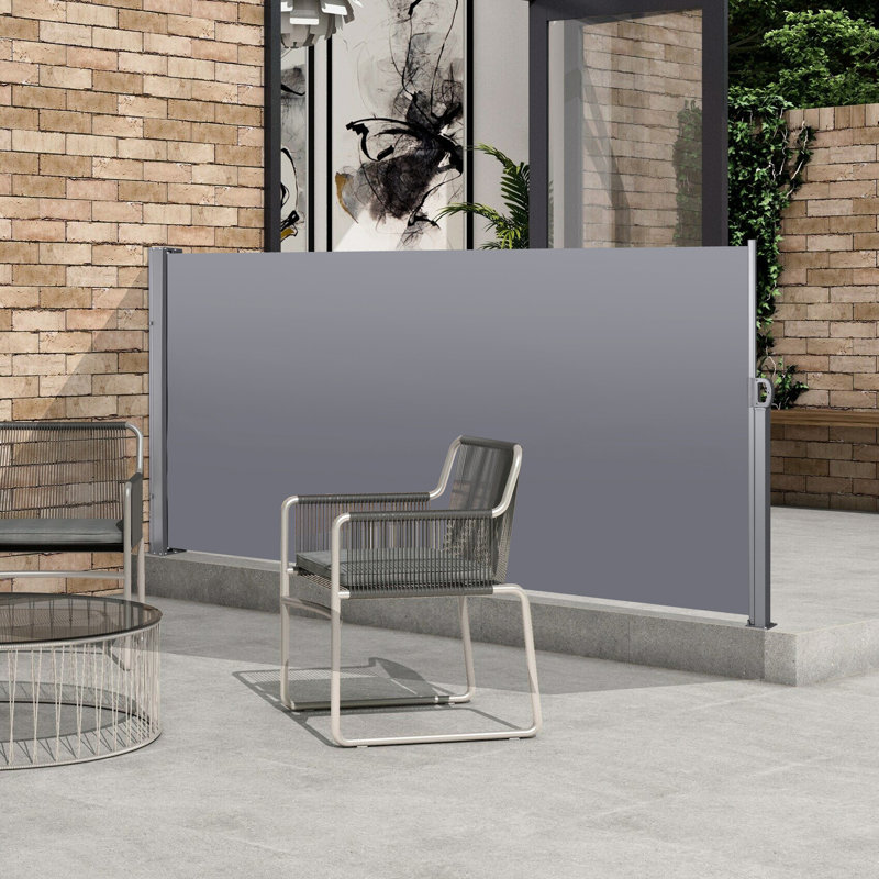 Auvent rétractable 138 po x 71 po, gris, et imperméable, pour intimité pour piscines 138 po x 71 po