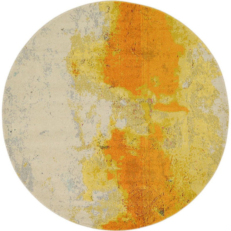 Abstract Indoor Rug, Round 6'