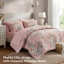 Ensemble de literie réversible pour très grand lit, microfibre rétro floral