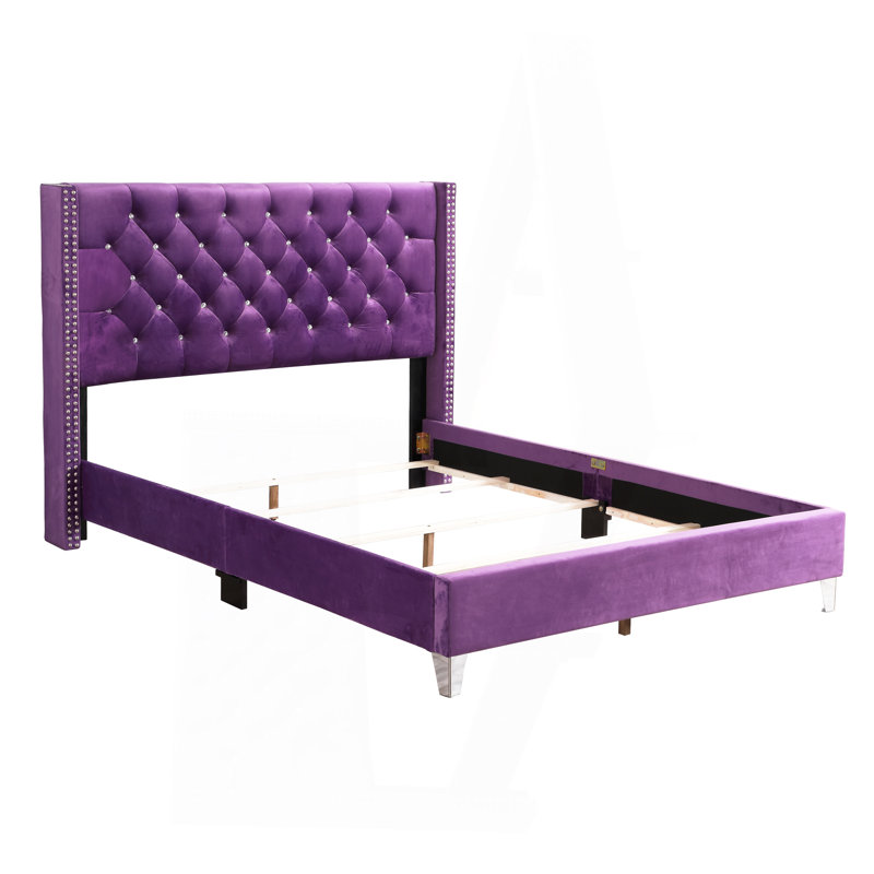 Tranquil Purple Queen Bed With Storage
