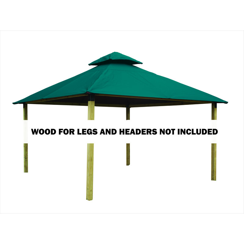Roof Framing And Mounting 12 Ft. W x 12 Ft. D Solid Wood Gazebo, Aqua Marine, 147.5" H x 168" W x 168" D