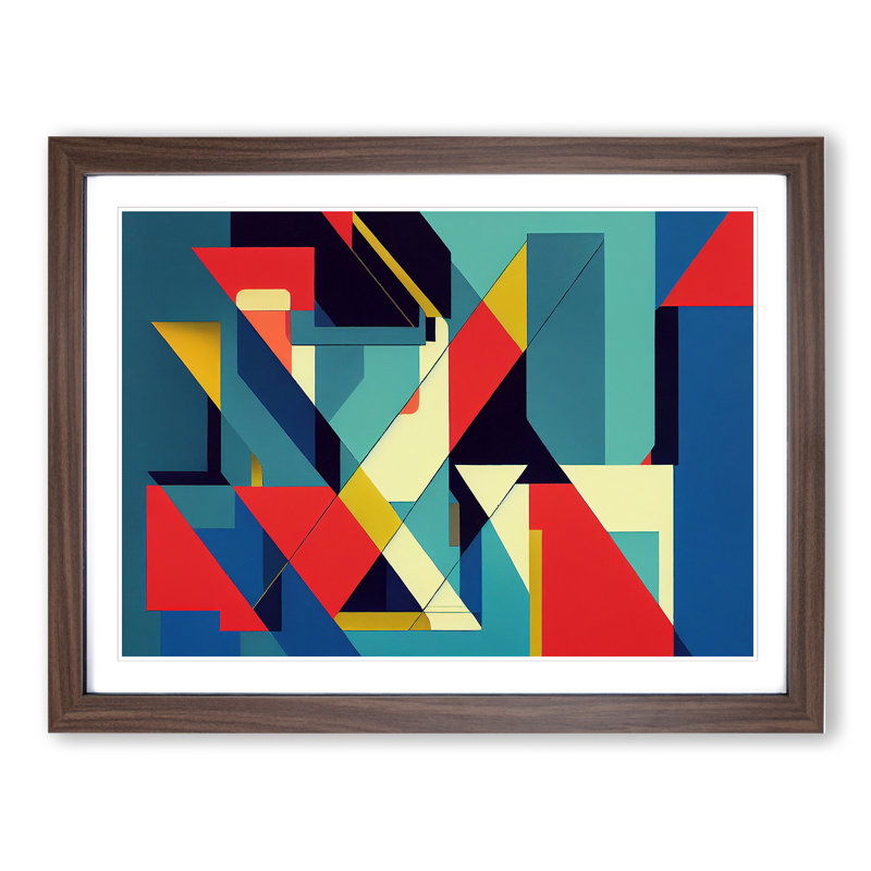 First Rate Abstract - Single Picture Frame Print, 25cm H x 34cm W x 2cm D, Walnut Framed