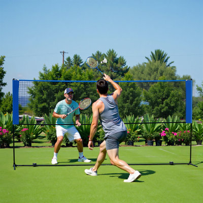 Filet de badminton de 10 pi de largeur, filet de volleyball réglable en hauteur, filet de pickleball pliable pour tennis junior, enfants, terrain intérieur et extérieur