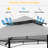 8 FT. W X 5 FT. D Steel Frame Grill Gazebo with Gray Waterproof & Anti-UV Canopy-108090650