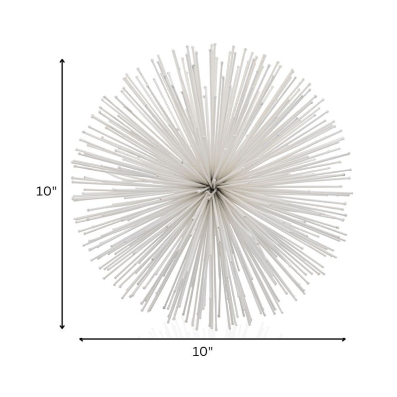 Grande sphère Erizo Spiked, H 10 po x l 10 po x P 10 po, Blanc