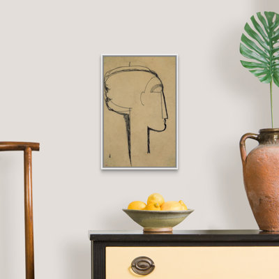 «Head in Profile» par Amedeo Modigliani - reproduction sur toile