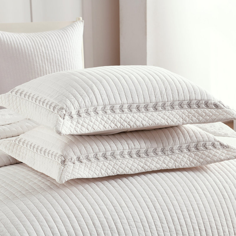 Élégant ensemble de couvre-lit à motif 100% coton à rayures sereines 3 pièces TC150
