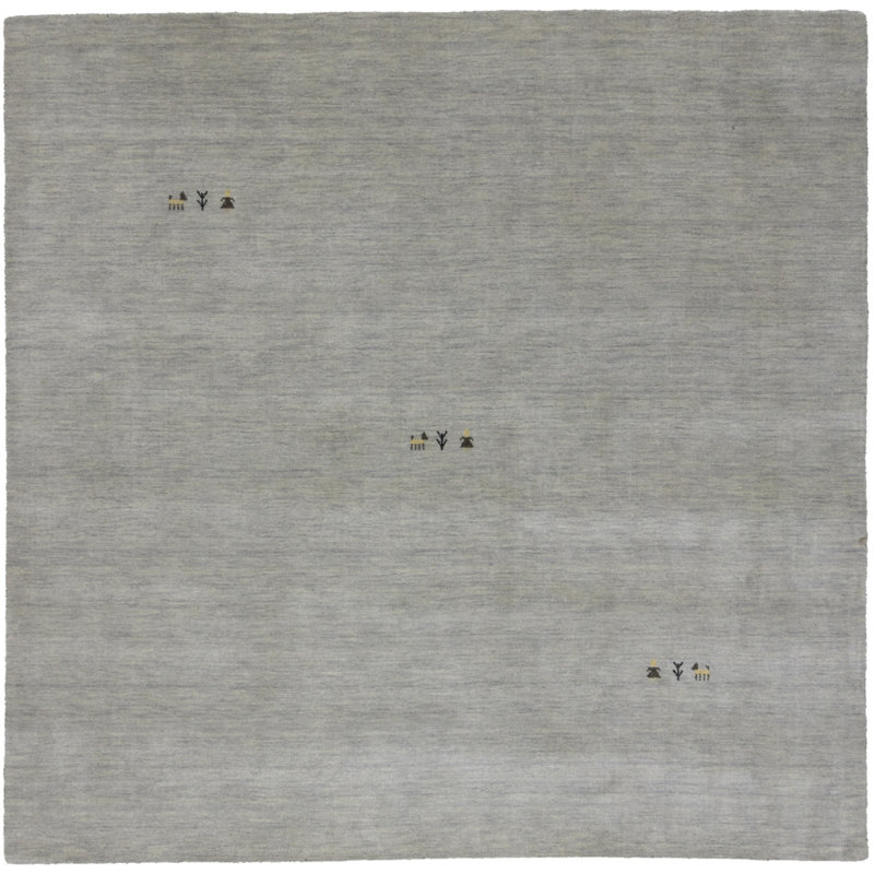 Greige Tribal Lori Gabbeh Oriental Area Rug, Square 8'