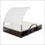 Chaise longue d'extérieur en acier avec dossier réglable, lit double de patio avec table d'appoint cachée et accoudoirs arqués, convient pour la terrasse de la piscine, le jardin et la cour-785854391