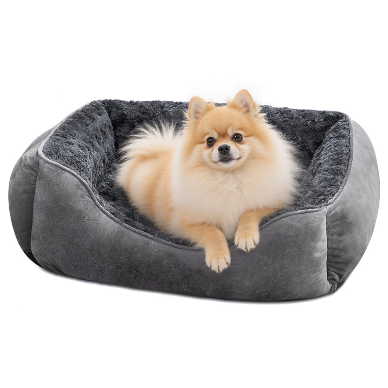 Panier rectangulaire pour chiens de grande, moyenne et petite taille, lavable à la machine, canapé-lit pour chien, fond antidérapant, respirant et doux, durable et orthopédique, pour un confort apaisant.