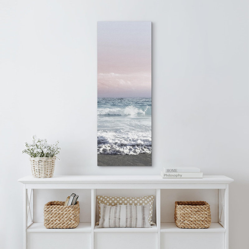 «Coastal Beach Beach Ocean Wave Illustration Modern Art Decor Bohemian on Canvas», reproduction de 2 pièces
