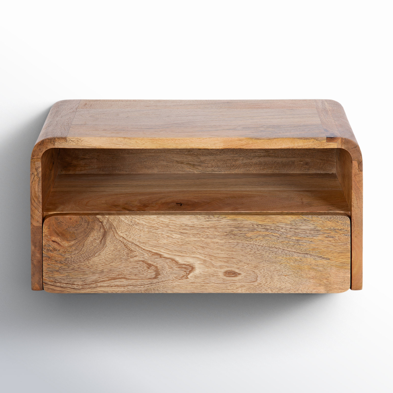 Langley 9'' Tall Solid Wood Floating Shelf, Natural