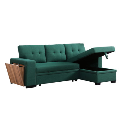 3 L-Shaped Multifunctional With Storage And Convertible Feature For Space Saving, Upholstered In Soft Skin- Linen, Button- Detailing, Ideal Corner Areas, Foam Filled, 92 Wide, 53 Deep, 34.5 High,