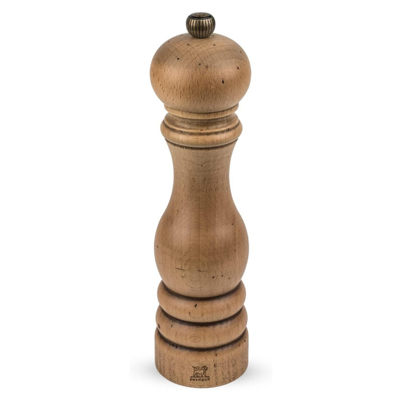 Peugeot Paris Pepper Mill, 8.67" H x 2.25" W x 2.25" D, Natural/Antique Gold