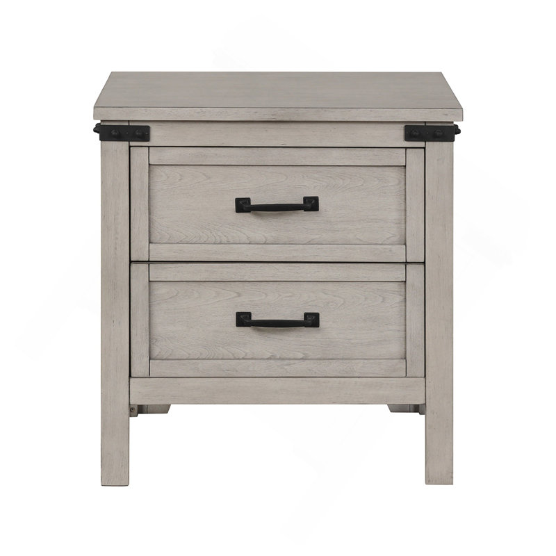 Two Drawer Nightstand, Mountain Mist Finish