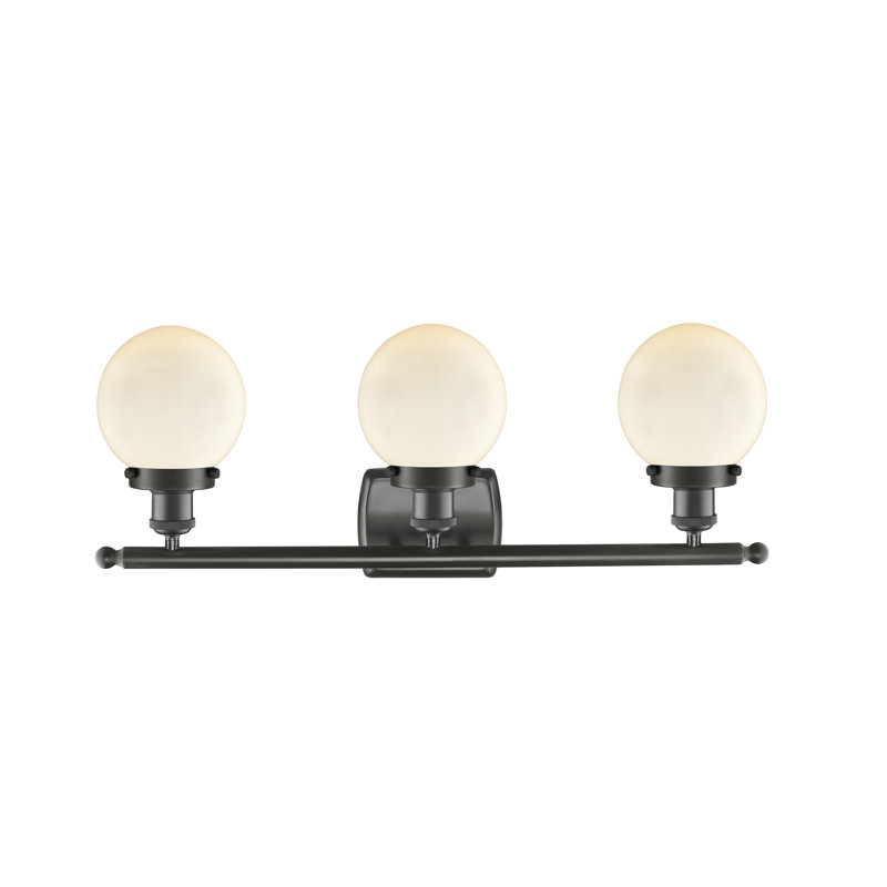 Éclairage pour salle de bain 3 lumières Chippewa, Blanc mat, DEL, Bronze huilé