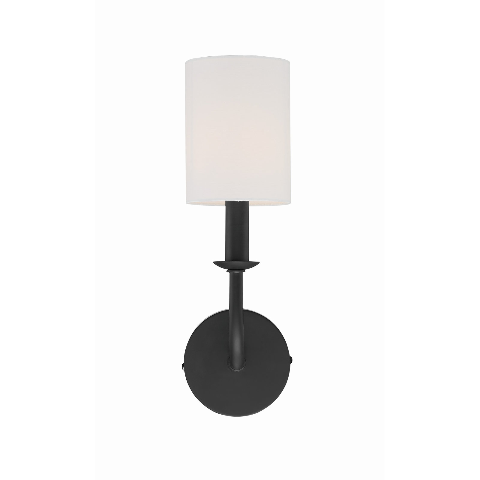 Akir Single Light Dimmable Armed Sconce, Matte Black