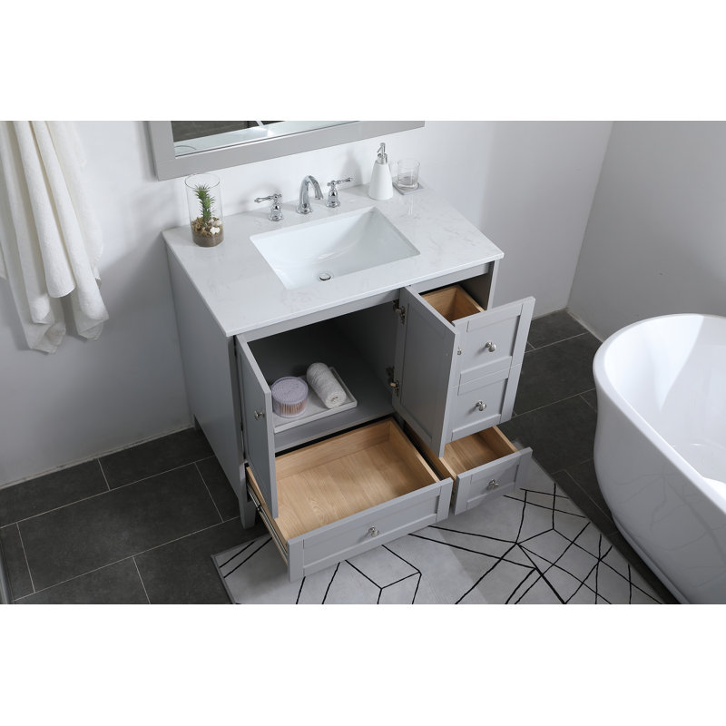 Ensemble de meuble-lavabo simple 36 po Selma, Gris