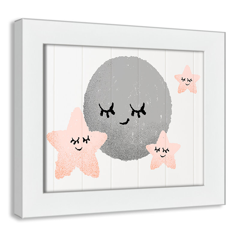 Décoration murale 2 enfants sleepy timey, H 8 po x l 10 po x P 0,63 po, Cadre blanc