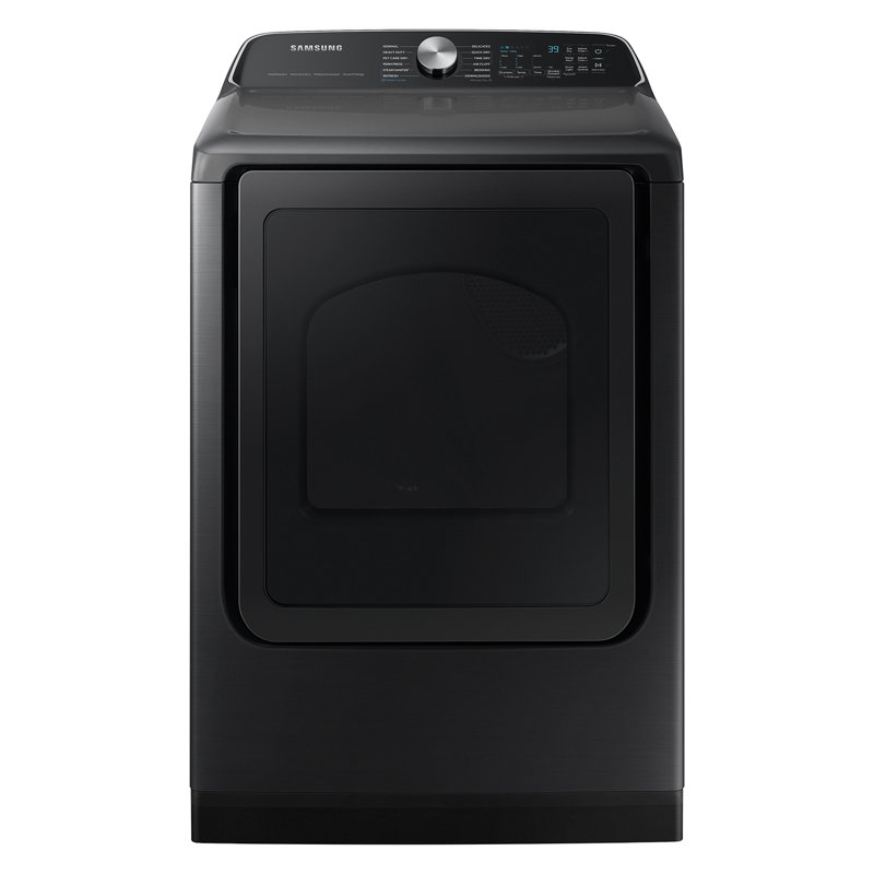 Samsung 7.4 cu. ft. Smart Electric Dryer with Steam Sanitize+, Brushed Black