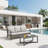 2-Piece Wicker Patio Conversation Set with Gray Cushions & Coffee Table