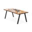 Bureau rectangulaire en bois massif brun + noir-1167819367