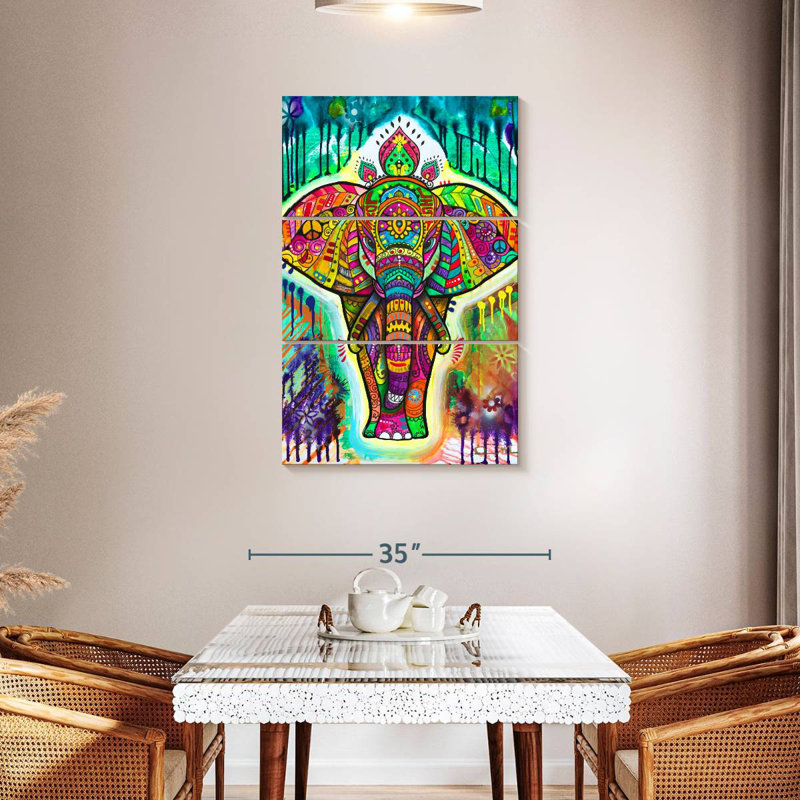 Brampt Rainbow Elephant II, 45" H x 28" W