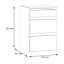 Add-On Chest of Drawers for Wardrobes, 3 Drawers, Engineered Wood, Gray, 53.5cm W x 78.2cm H x 52.7cm D-111362251