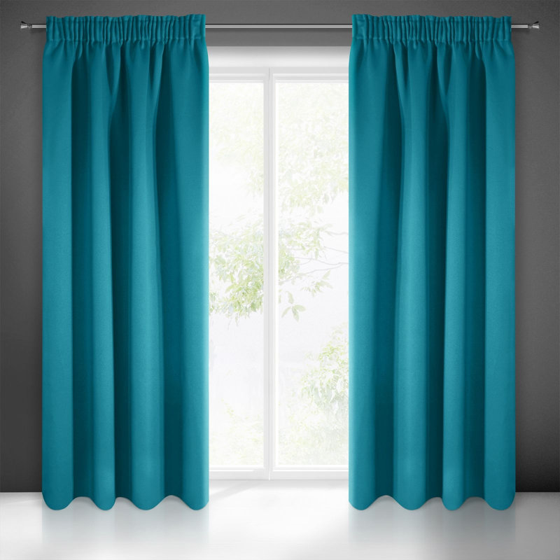 Gwynith Blackout Curtain, Width 135 x Drop 270 cm, Turquoise