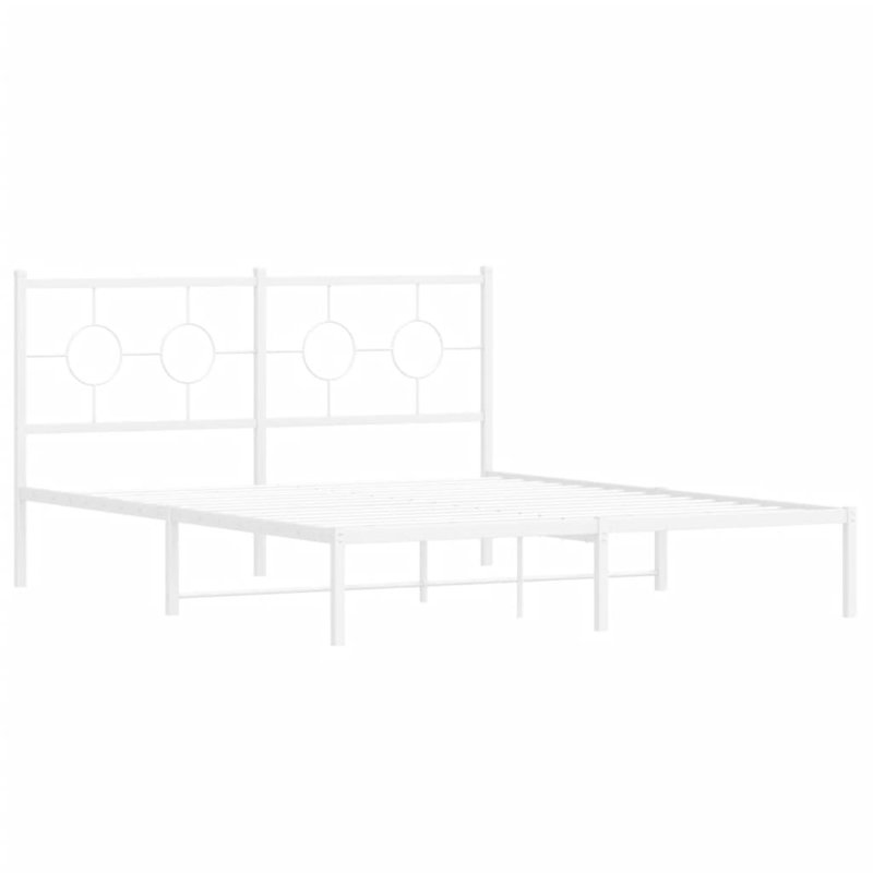 Base de lit en métal avec tête de lit Vidaxl, Grand, Blanc