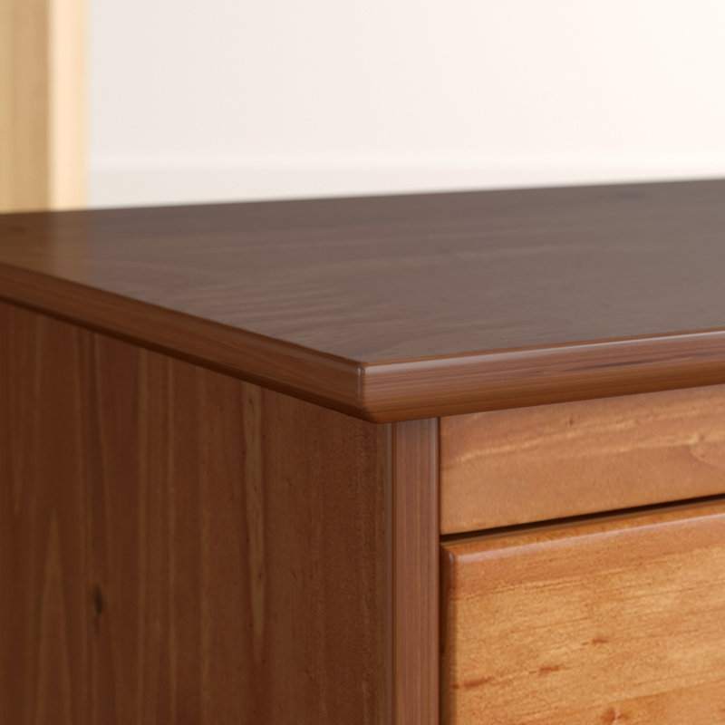 Haney 3-Drawer Solid Wood Nightstand, Caramel