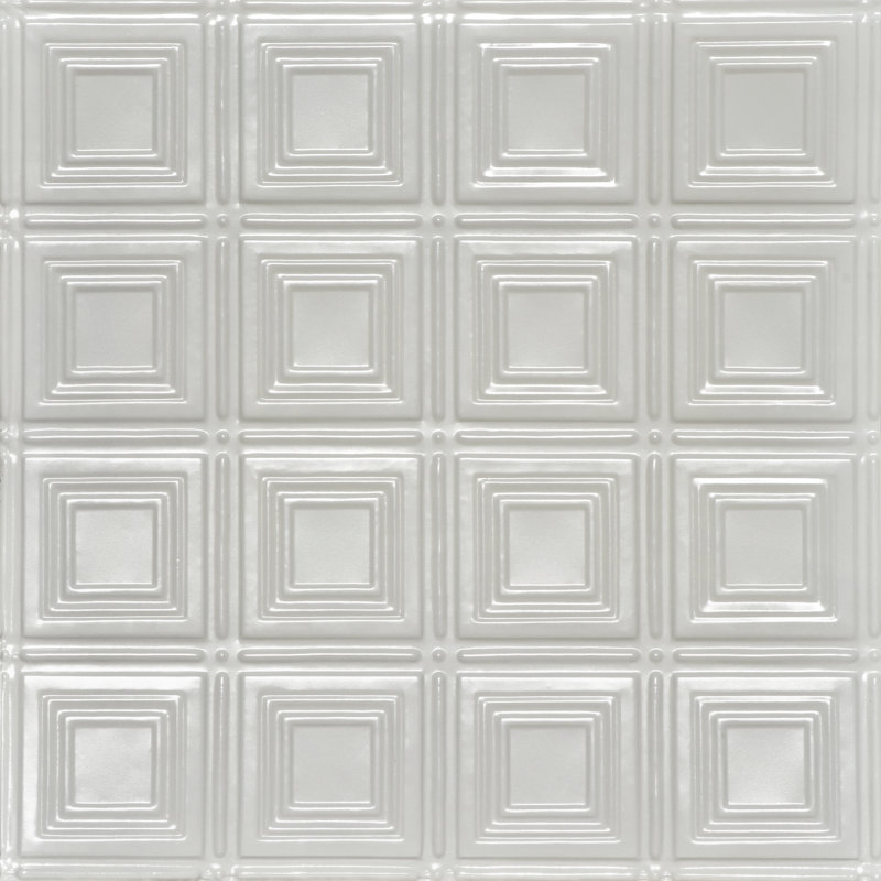 Carreau de plafond en fer-blanc clouté 2 pi x 2 pi Shanko, Coquille d'œuf