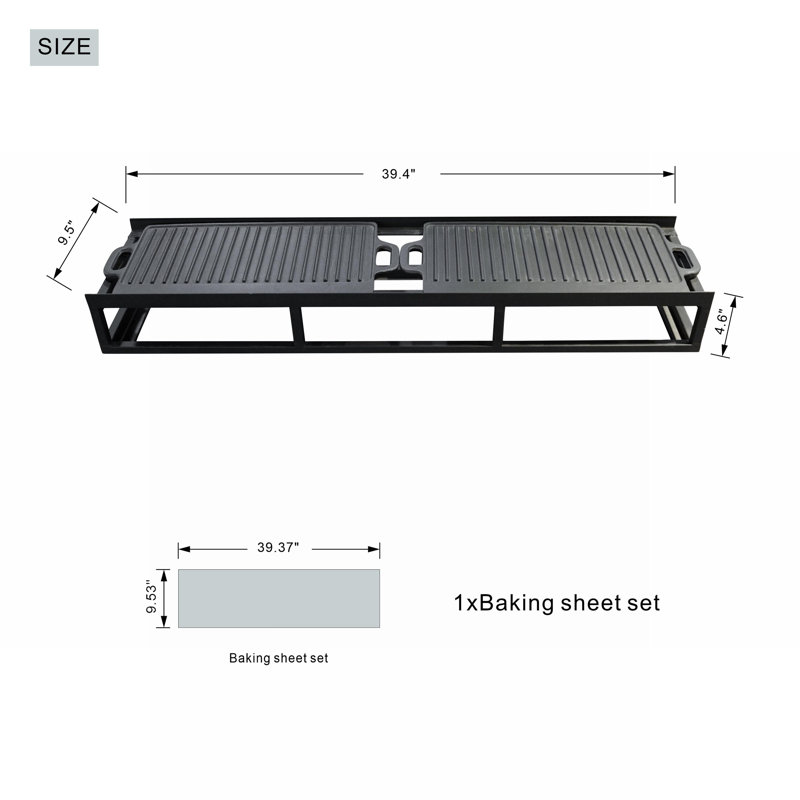 Tramontina 9.45'' Non-Stick Enameled Cast Iron Reversible Grill / Griddle