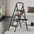 4 Step Ladder,Metal ladder,Folding Step Stool Pass 800 lbs Load Testing,Library Ladder,Decorative Kitchen Step Ladder