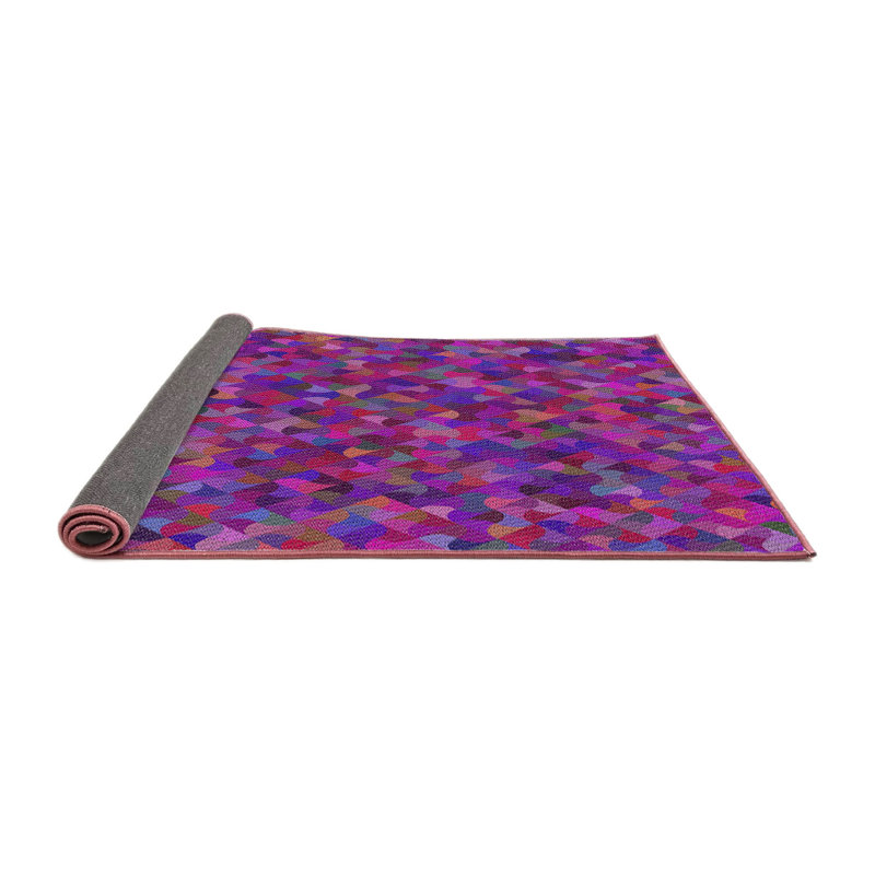 Tapis décoratif mauve géométrique, Rond 6 pi