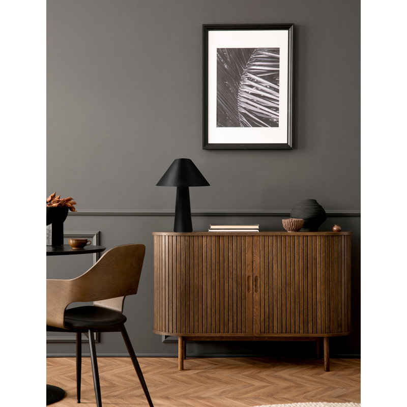 Lampe de table en céramique Caroldine, Noir mat carbone